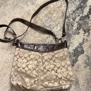 Coach Beige and Brown Crossbody Bag